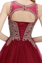 Vestido de cóctel sin mangas Aline con cuentas brillantes para regreso a casa