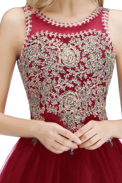 Ärmelloses Aline-Cocktailpartykleid mit funkelnden Perlen