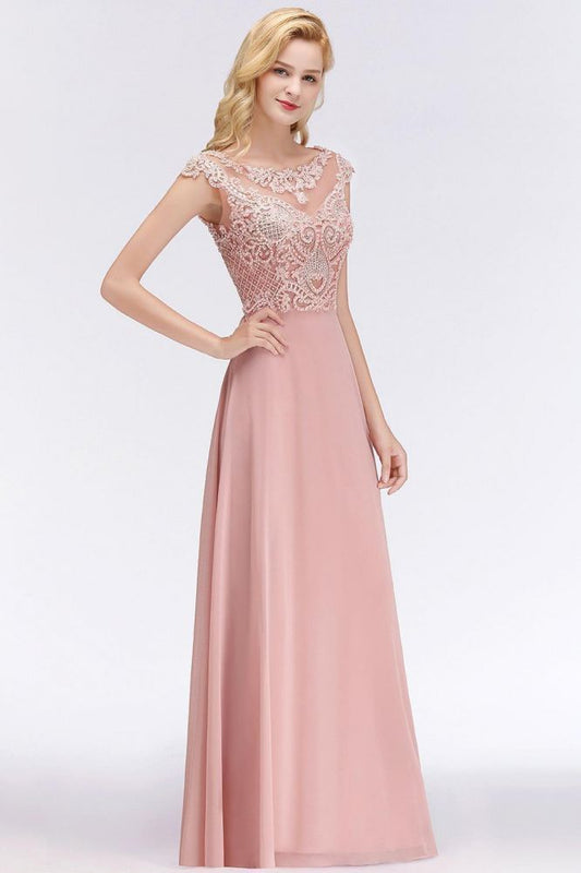 Ärmelloses Aline-Abend-Maxikleid mit Perlenbesatz, Rundhalsausschnitt, Partykleid, bodenlang