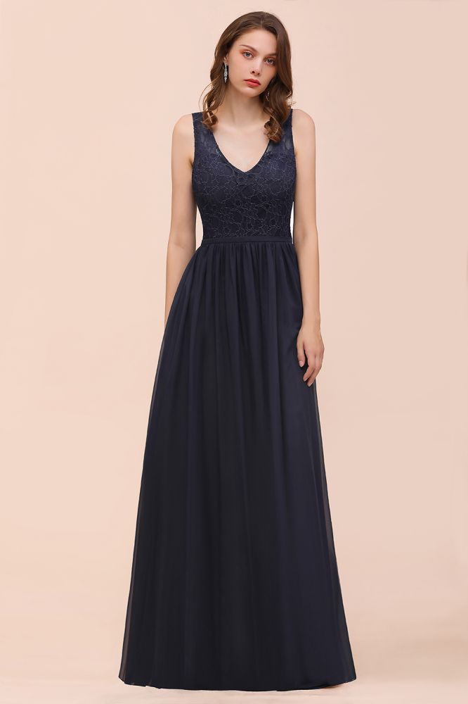 Ärmelloses schwarzes A-Linien-Abend-Maxikleid aus Chiffon, Brautjungfernkleid, formelles Kleid