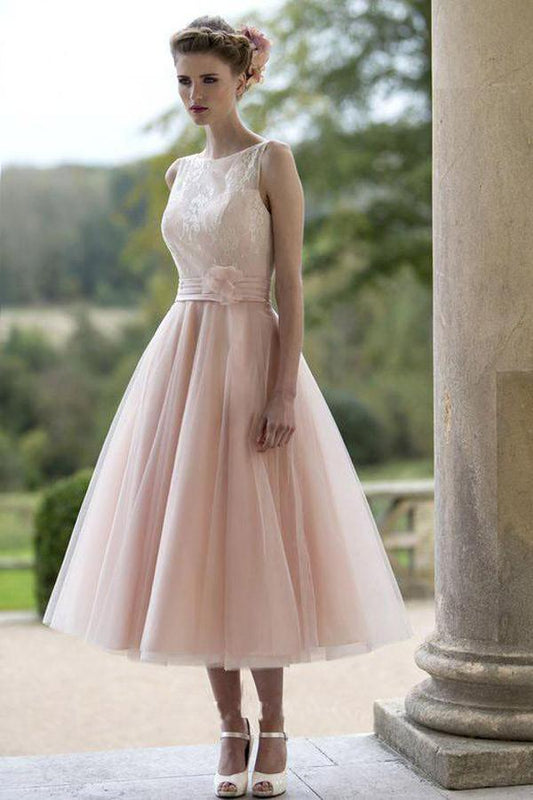 Ärmelloses, errötendes, hübsches, blumenlanges Tüll-Brautkleid für den Herbst WD079