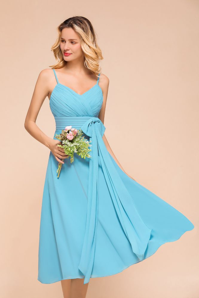 Vestido de dama de honor de gasa sin mangas hasta los tobillos, minivestido para invitada de boda en la playa