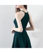 Slim Dark Green Aline Short Party Dress Homecoming Dresses Halter PD197