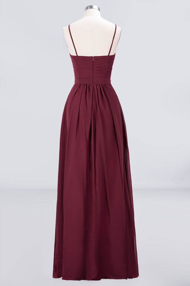 Vestido de dama de honor con tirantes finos, espalda descubierta y volantes de gasa para fiesta de boda