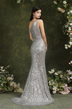 Vestido de dama de honor/graduación de sirena con lentejuelas brillantes de un solo hombro y abertura lateral hasta el suelo