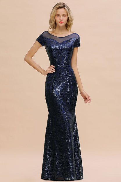 Glitzernde Pailletten Meerjungfrau Partykleid Vintage 20er Jahre Ballkleid Bodenlang