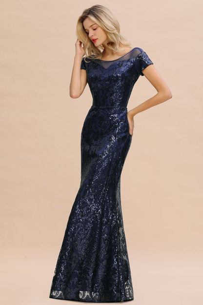 Glitzernde Pailletten Meerjungfrau Partykleid Vintage 20er Jahre Ballkleid Bodenlang