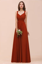 Vestido de noche ajustado con tirantes hasta el suelo para novia y dama de honor