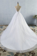Trägerloses Prinzessinnen-Brautkleid, ärmellos, Brautkleider, weinende Schleppe