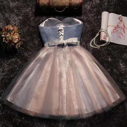 Trägerloses Homecoming-Kleid mit herzförmigem Ausschnitt, errötendes Rosa, kurzes Ballkleid PD304
