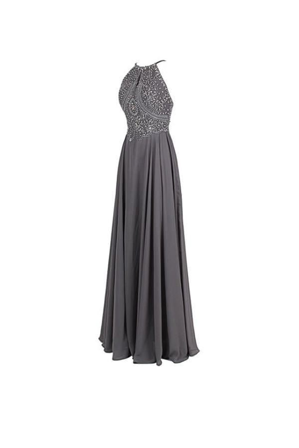 Vestidos formales con tirantes y cuentas, vestidos de noche para graduación, sin espalda, PG263