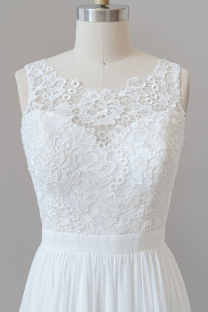 Träger Spitze A-Linie Boho Brautkleid
