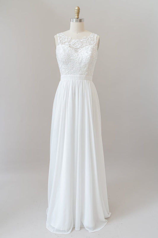 Träger Spitze A-Linie Boho Brautkleid