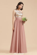Stilvolles One-Shoulder-Pailletten-Chiffon-Abend-Partykleid-Ballkleid