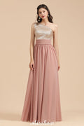 Stilvolles One-Shoulder-Pailletten-Chiffon-Abend-Partykleid-Ballkleid