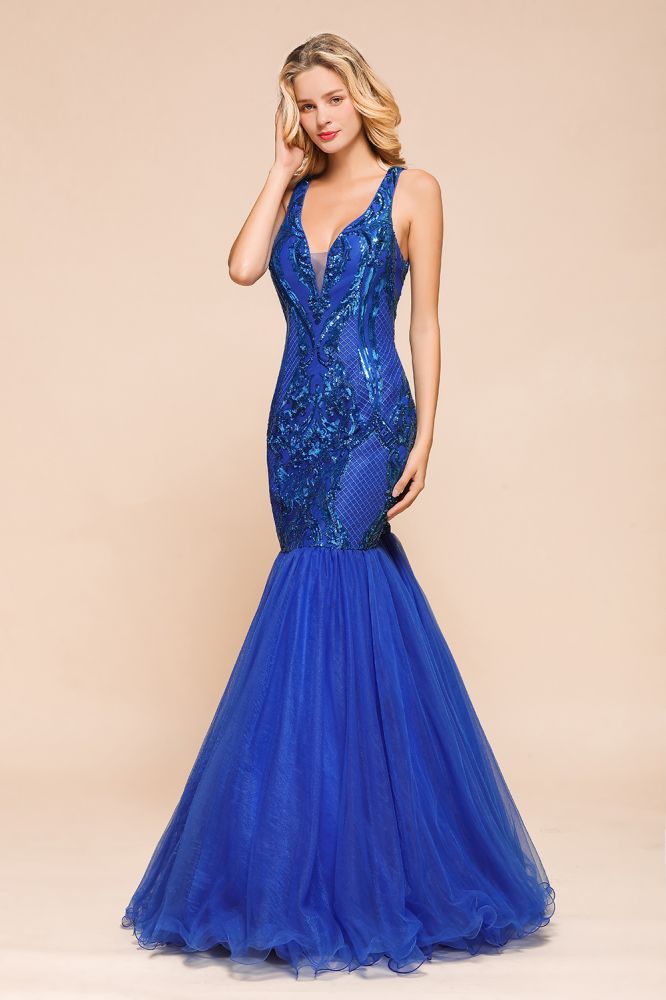Elegante vestido de fiesta de sirena con escote en V, lentejuelas brillantes, sin mangas, largo hasta el suelo, vestido de noche fruncido
