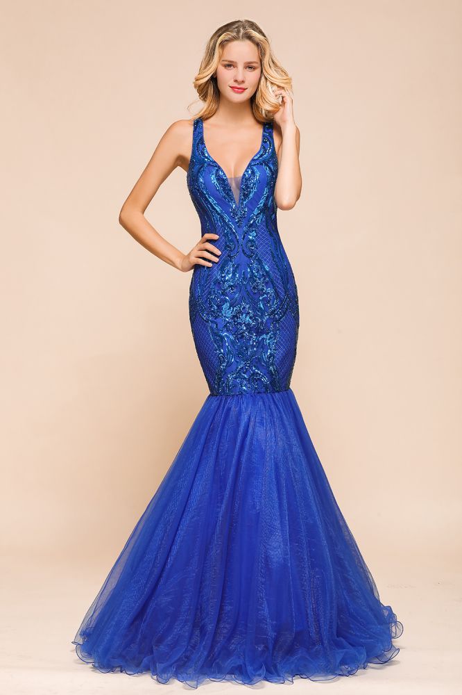 Elegante vestido de fiesta de sirena con escote en V, lentejuelas brillantes, sin mangas, largo hasta el suelo, vestido de noche fruncido