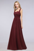 Sweetheart Bungurdy Tiered Lace Prom Dresses | Simple Cap Sleeves A-Line Evening Dresses