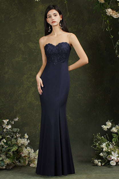 Sweetheart Floral Lace Tulle Mermaid Long Prom dress
