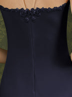 Langes Ballkleid im Meerjungfrau-Stil mit Herzausschnitt und Blumenspitze