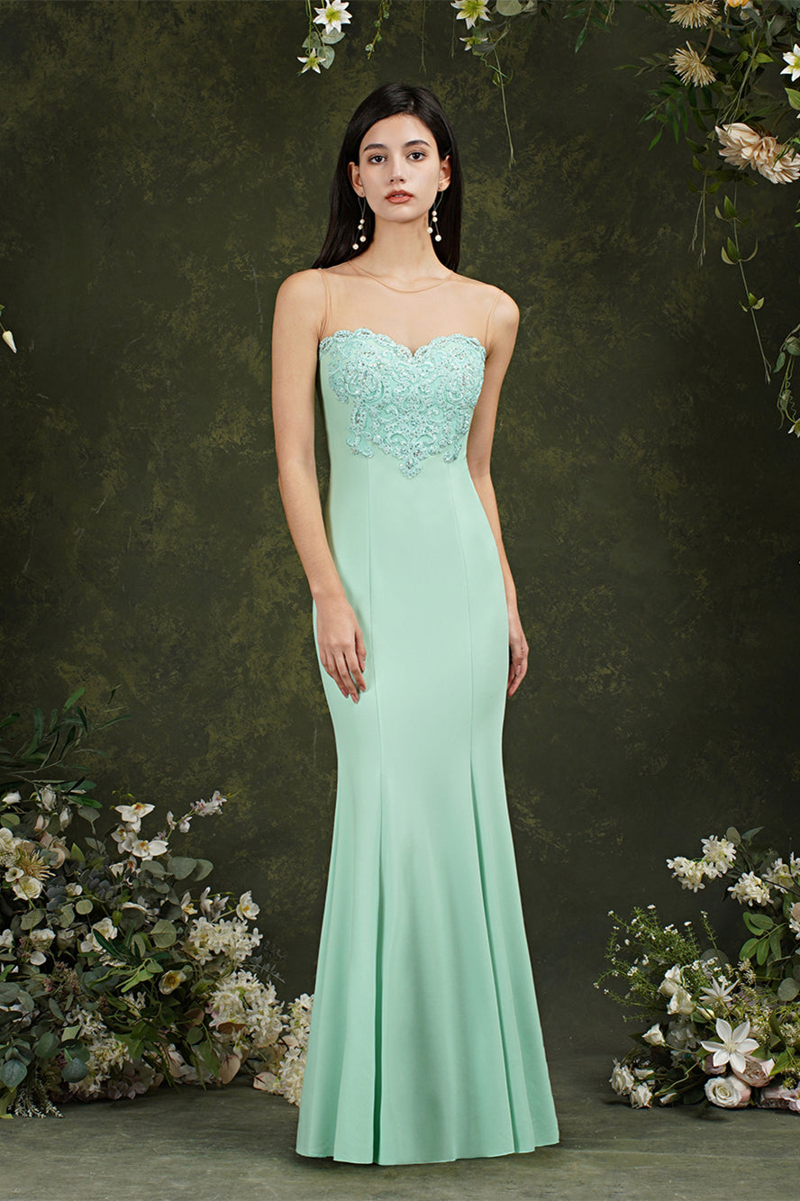 Langes Ballkleid im Meerjungfrau-Stil mit Herzausschnitt und Blumenspitze