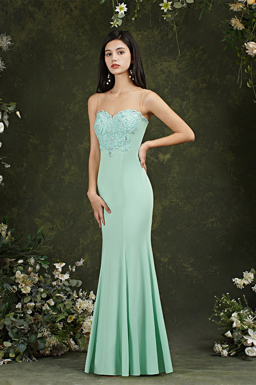 Langes Ballkleid im Meerjungfrau-Stil mit Herzausschnitt und Blumenspitze