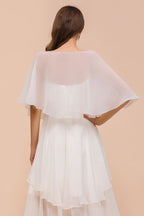 Vestido mini de gasa con escote corazón y capas, sencillo vestido de dama de honor playero para novia