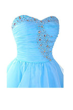 Herzförmiger Ausschnitt Organza Blau Homecoming Kleider Ballkleider PG054