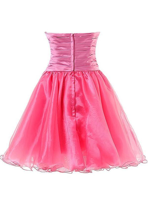 Sweetheart Organza Short Prom Dresses Homecoming Dresses PG063