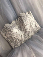 Sweetheart Strapless A Line Bohemian Wedding Dress Modest Tulle Bridal Gown  WD427