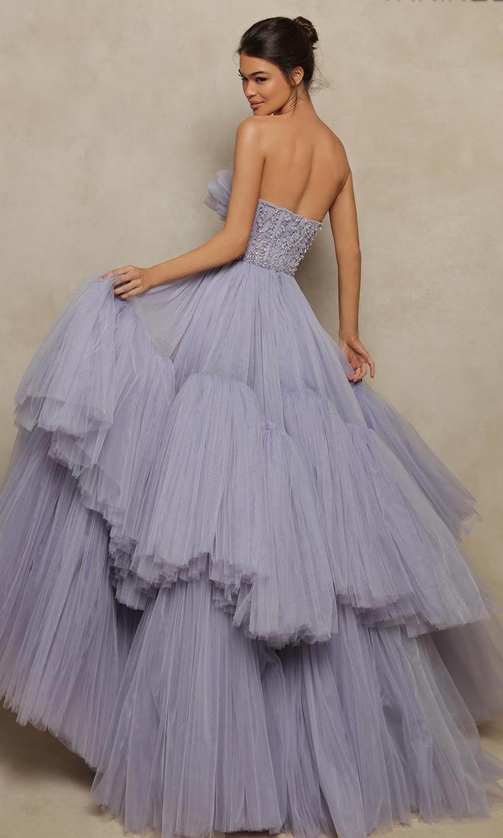 Strapless Tulle Beaded Plus Size Prom Gown