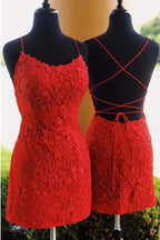 Vestido de fiesta corto rosa con apliques y lazo en la espalda, vestido de regreso a casa PD327