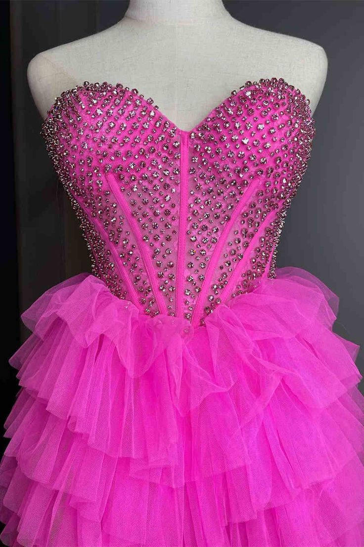 Spencer | Vestido de fiesta de tul con escote en forma de A, escote en forma de corazón, cuentas y corte asimétrico