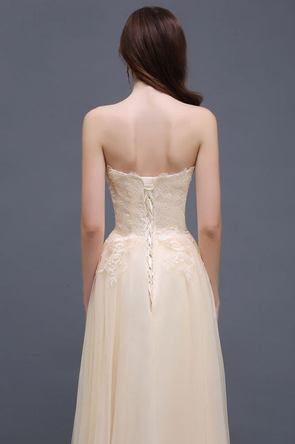 Tulle Aline Floor Length Appliques Prom Dress