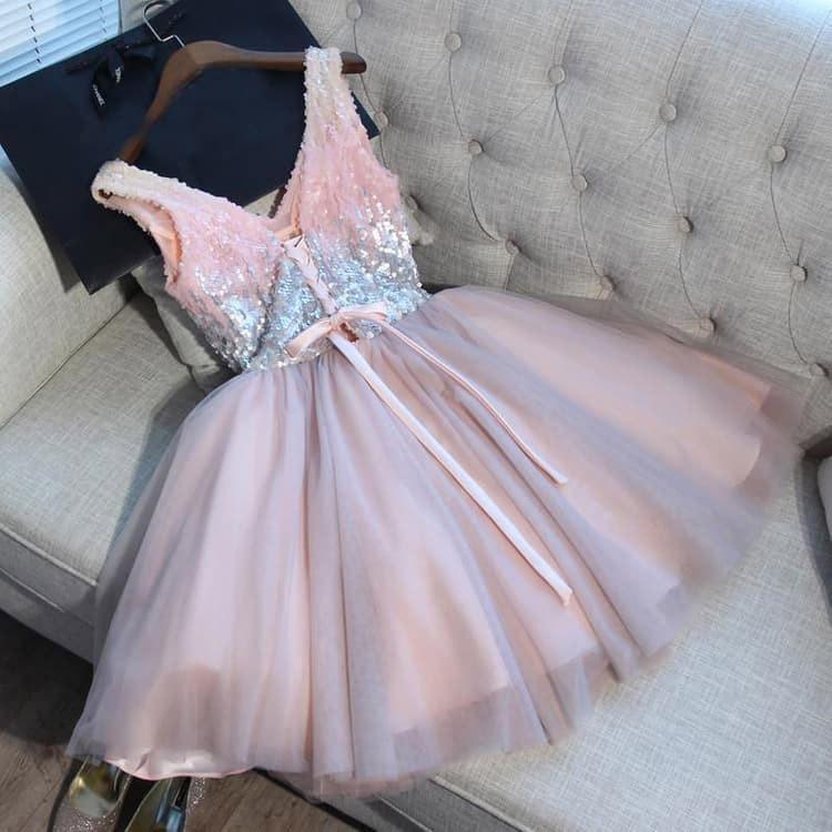 Vestido de fiesta de tul sexy de corte A, corto, para fiesta de graduación, PD363