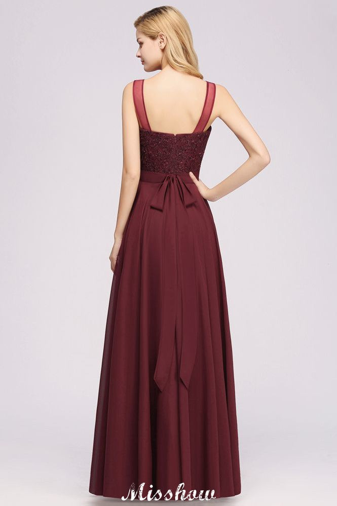 Vestido de dama de honor de tul, encaje, cuentas, joya, sin mangas, largo hasta el suelo, corte A, gasa, tul, vestido de fiesta