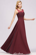 Vestido de dama de honor de tul, encaje, cuentas, joya, sin mangas, largo hasta el suelo, corte A, gasa, tul, vestido de fiesta