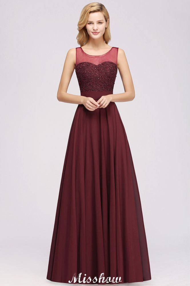 Vestido de dama de honor de tul, encaje, cuentas, joya, sin mangas, largo hasta el suelo, corte A, gasa, tul, vestido de fiesta