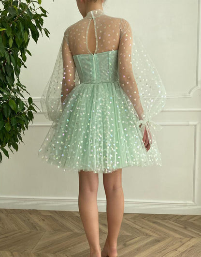 Gemma | Vestido de fiesta con corsé en forma de A y mangas