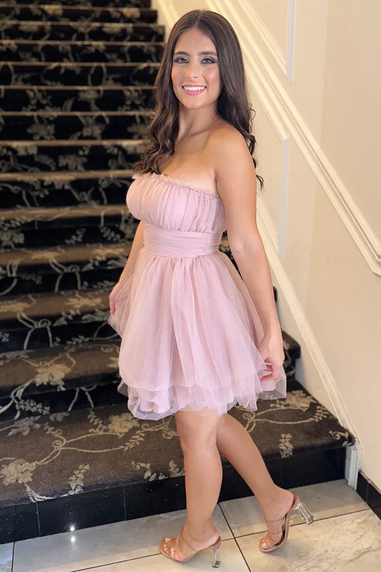 Homecoming-Kleid aus Tüll-Netzstoff mit Tube-Top SYH103