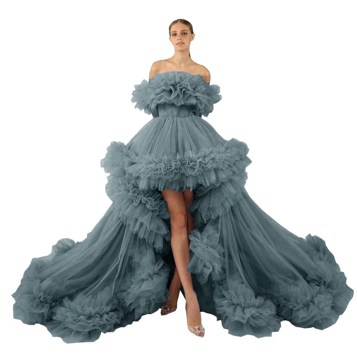 Puffy Ruffles Maternity Tulle Robe SY039