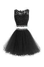 Two Pieces Prom Dresses Applique Short Homecoming Dresses  PG036