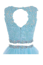 Two Pieces Prom Dresses Applique Short Homecoming Dresses  PG036