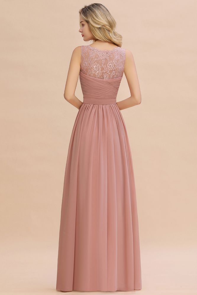 Vestido de dama de honor de gasa con escote en V, volantes, sin mangas, floral, para noche