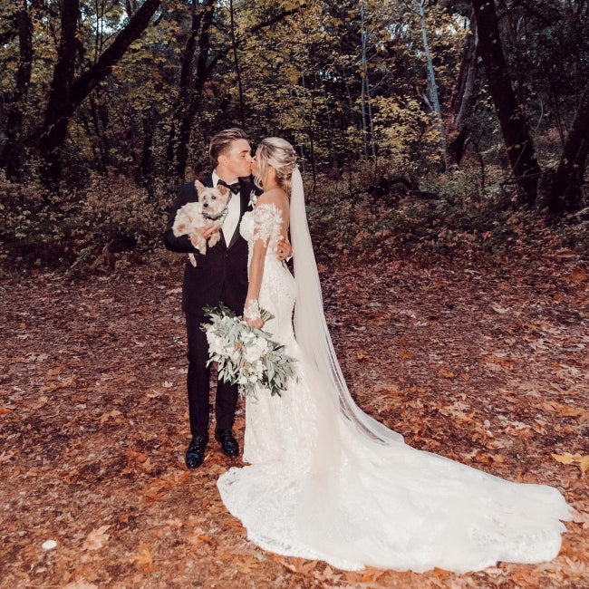 Vestidos de novia vintage de sirena con encaje y mangas largas