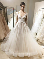 Vintage Lace Wedding Dresses Ball Gown with Long Sleeves   WD320