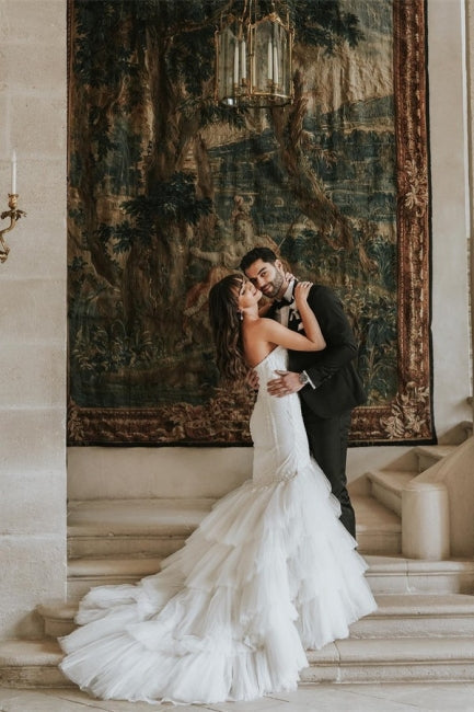 Vintage Mermaid Sleeveless Wedding Dresses With Lace