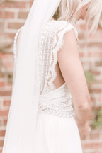 Wedding Dresses Modest Deep V-neck  Beach Open Back Bridal Gowns WD539