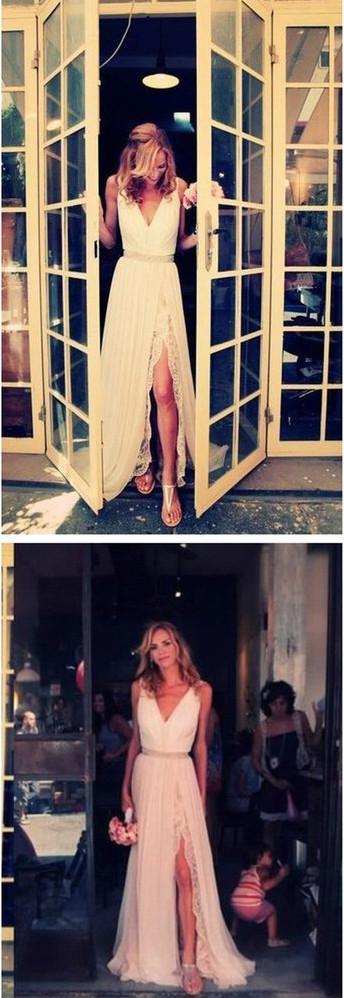 Vestidos de novia largos de encaje blanco económicos, vestidos de fiesta, vestidos de noche elegantes, MW126
