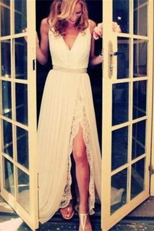 Vestidos de novia largos de encaje blanco económicos, vestidos de fiesta, vestidos de noche elegantes, MW126